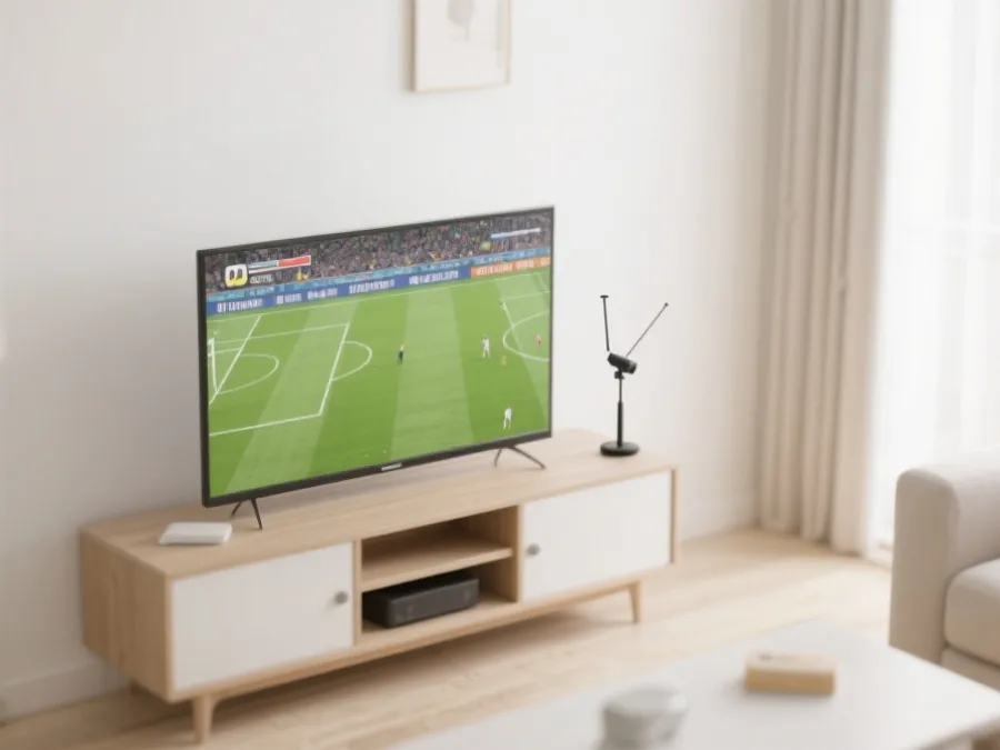 OTA天线与电视观赛示意